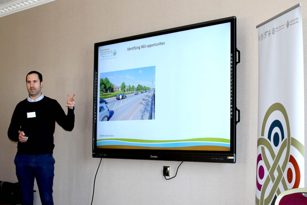 Eamonn O Connell from LAWPRO speaking at the Town Centre First LAWPRO event in Carlow